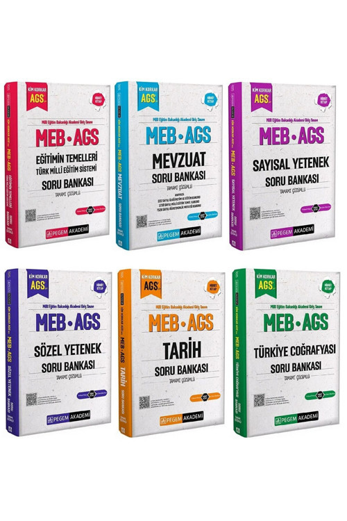 Pegem 2025 Baskı MEB-AGS Tüm Dersler Soru Bankası 6 lı Set