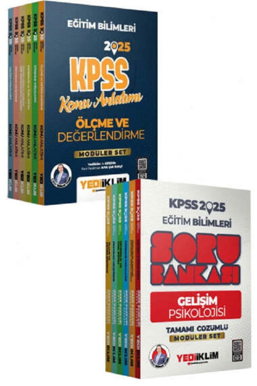 Yediiklim Yayınları 2025 KPSS Eğitim Bilimleri Modüler Konu Anlatımı ve Soru Bankası Seti