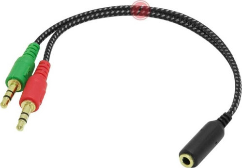 3.5Mm Kulaklık Mikrofon Dönüştürücü Çevirici Splitter Y Örgü Kablo 1 Dişi 2 Erkek