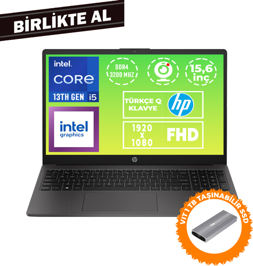 250 G10 i5-1334U 32GB 1TB SSD 15.6" FHD Freedos + VIT 1 TB SSD 9G1E4ET 032