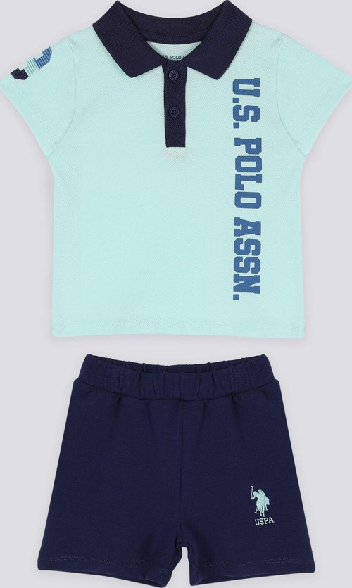 U.S. Polo Assn Azure Açık Yeşil Bebek Polo Yaka Tshirt Takım