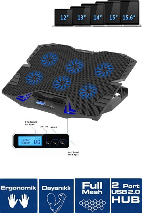 Frisby Fnc-5235St Gs6 Pro Gaming Notebook Soğutucu Stand (6Xfan)