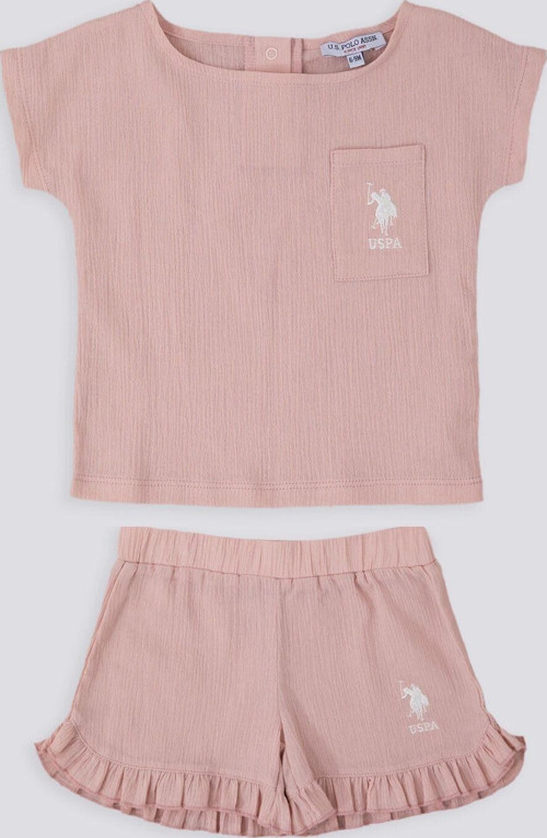 U.S. Polo Assn Sweet Candy Chic Pembe Bebek Tshirt Takım