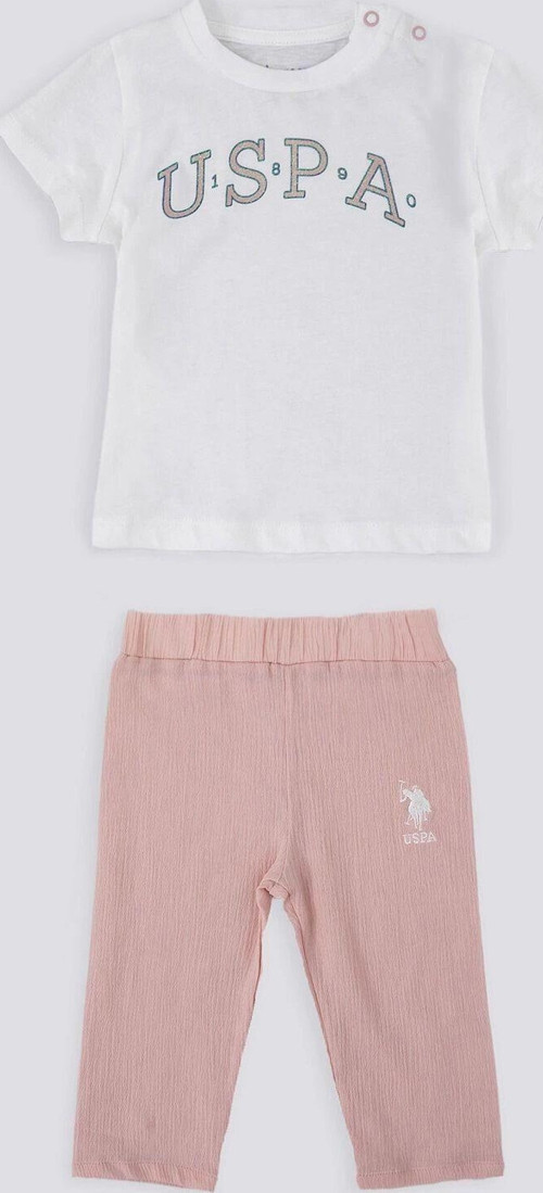 U.S. Polo Assn Comfortable And Convenient Krem Bebek Tshirt Takım