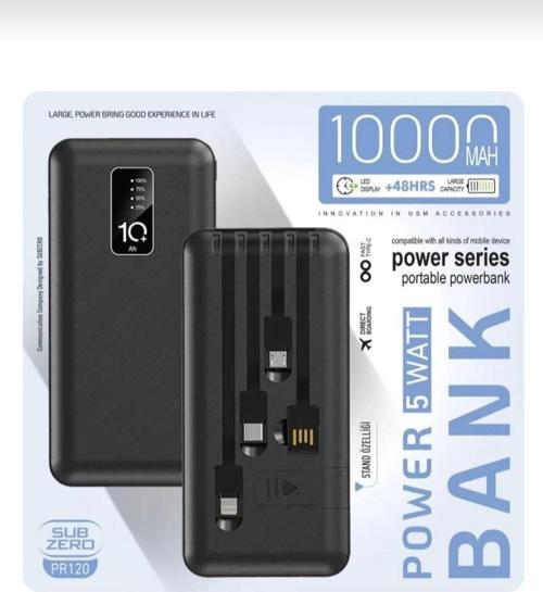 Subzero Pr120 10.000 Mah Kablolu Standlı Powerbank