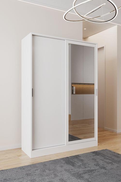 Ae-3071 Patentli İdeal Aynalı Vestiyer Portmanto Ayakkabılık Raflı Askılıklı, Beyaz