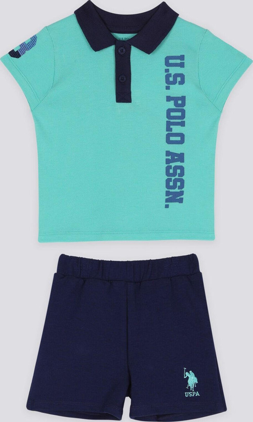 Azure Mavi Bebek Polo Yaka Tshirt Takım