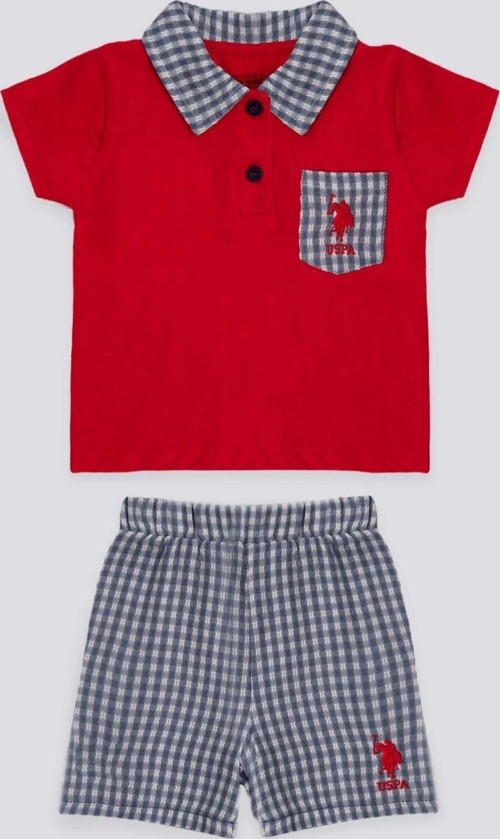 Cool Chic Kırmızı Bebek Polo Yaka Tshirt Takım