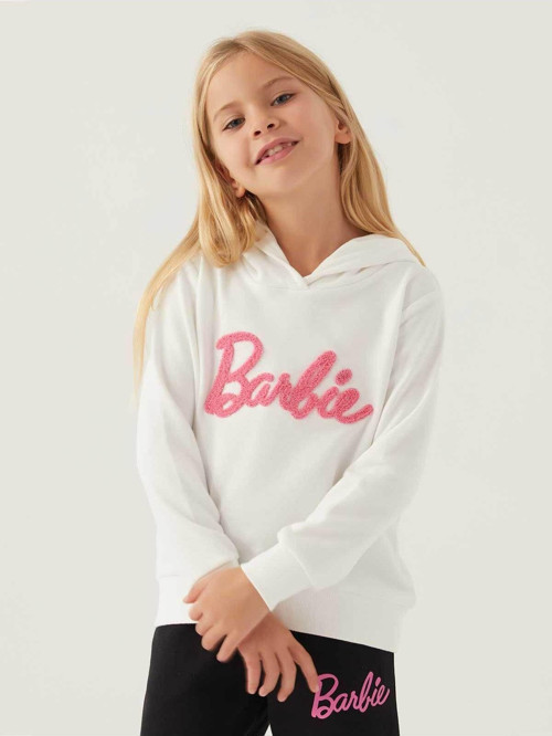 Kız Çocuk Kapüşonlu Sweatshirt 3-7 Yaş Krem