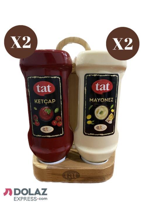 Ketçap Mayonez Ahşap Stand Set