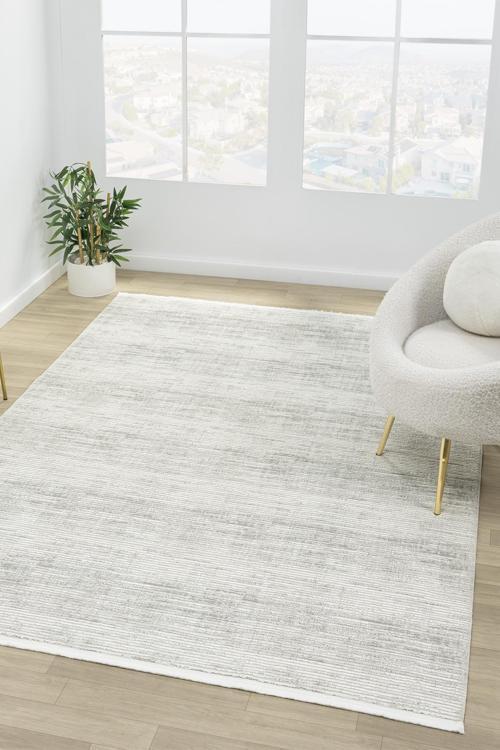 Touch Beyaz Gri Salon Oturma Odası Çocuk Odası Yatak Odası Halısı 0TO360