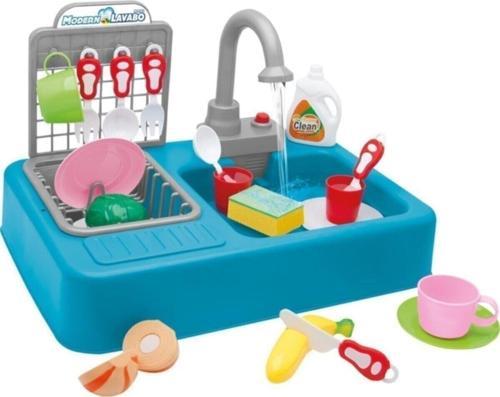 Mavi Oyuncak Modern Lavabo Gerçek Su Akan Çeşme