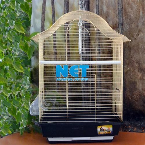 Qh 1218AG Kuş Kafes Pirinç 34,5x28x54,5 MuhabbeT