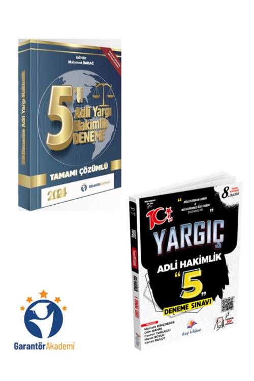 Garantör Akademi +Dizgi Kitap YARGIÇ Adli Hakimlik 5 Deneme Çözümlü İkili Set