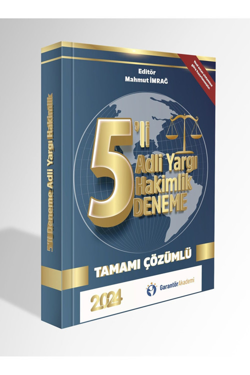 Garantör Akademi Adli Hakimlik Tamamı Çözümlü 5 Deneme 2024 9. Yargı Paketi Dahil