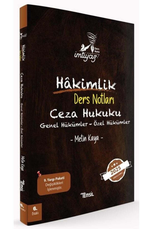 Temsil 2025 İMTİYAZ Hakimlik Ceza Hukuku Genel-Özel Hükümler Ders Notları