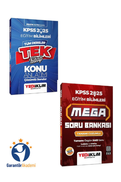 2025 Yediiklim Eğitim Bilimleri Tek Kitap Konu Anlatımlı + Eğitim Bilimleri Mega Soru Bankası
