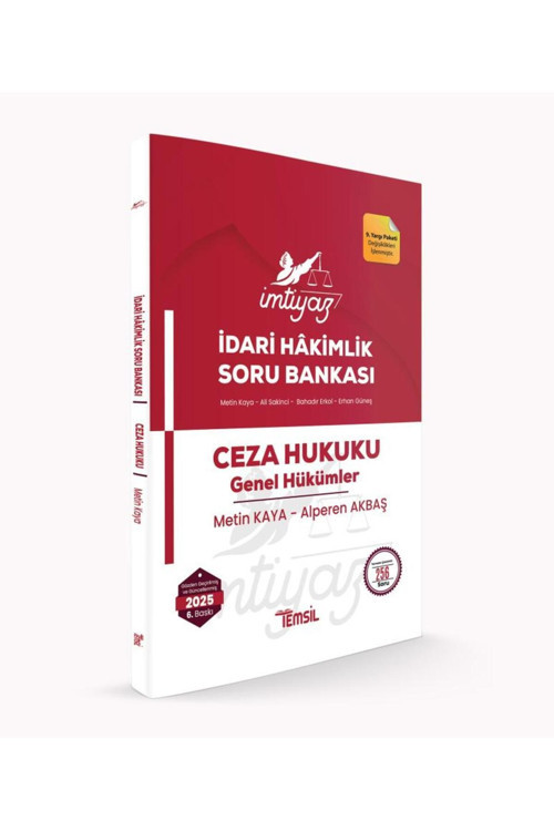 İmtiyaz Hâkimlik İdari Hakimlik Soru Bankası Ceza Hukuku Genel Hükümler