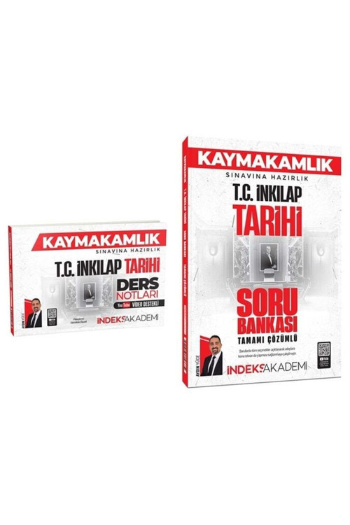 İndeks Akademi 2025 Baskı Kaymakamlık TC İnkılap Tarihi Video Ders Notları+Soru 2 li Set
