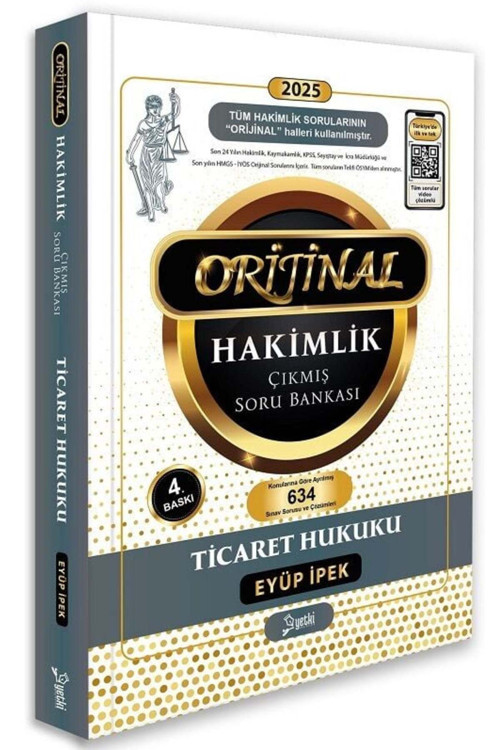 Yetki 2025 Baskı Kaymakamlık Ticaret Hukuku ORİJİNAL Çıkmış Soru Bankası