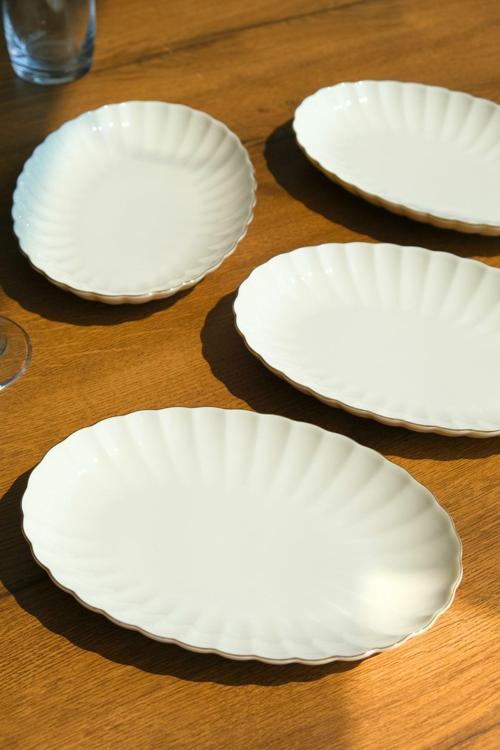 Bone Luz Altın File Kayık Tabak 27x19cm BNLZF28KY20 4 lü