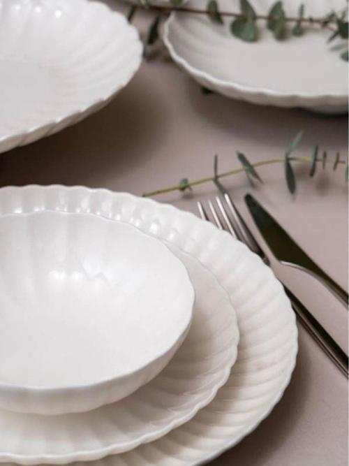 Bone Luz Form Yemek Takımı Beyaz 24 Parça 6 Kişilik