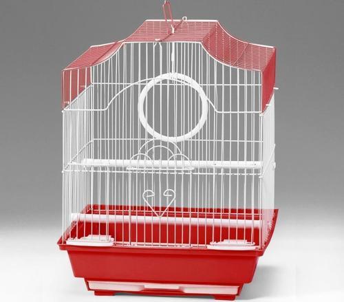 Qh Pet Kuş Kafesi 30x23x39 cm Kırmızı Kanarya Muhabbet Kuşu için