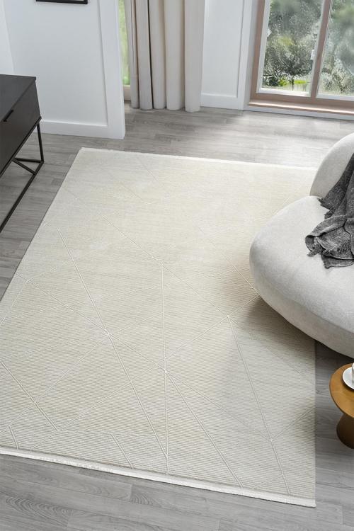 Dream Beyaz Halı Modern Dokuma Halı Salon Oturma Odası Yatak Odası Halısı 13836A