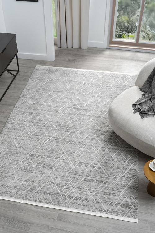 Dream Gri Halı Modern Dokuma Halı Salon Oturma Odası Yatak Odası Halısı 13842A