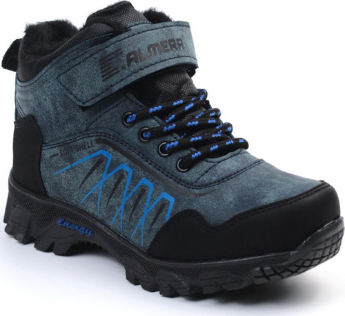 Unisex Çocuk Lacivert Siyah İçi Kürklü Kışlık Termo Taban Suya Soğuğa Dayanıklı Günlük Rahat Outdoor Bot