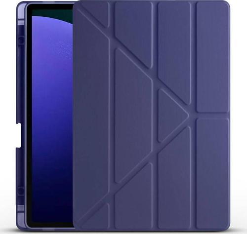 Galaxy Tab S9 Plus Kılıf Tri Folding Kalem Bölmeli Standlı Kılıf