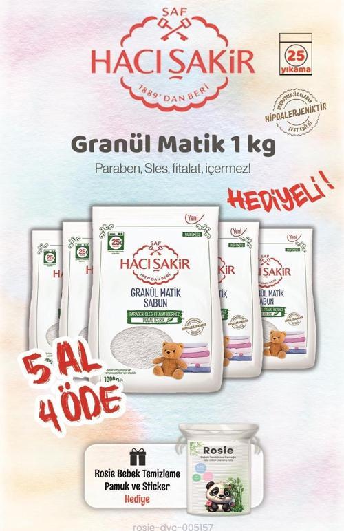 5 AL 4 ÖDE 1 kg Granül Matik Çamaşır Deterjanı ve Rosie