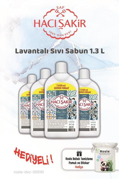 1300 ml 4'lü Lavanta Sıvı Sabun ve Rosie Hediye