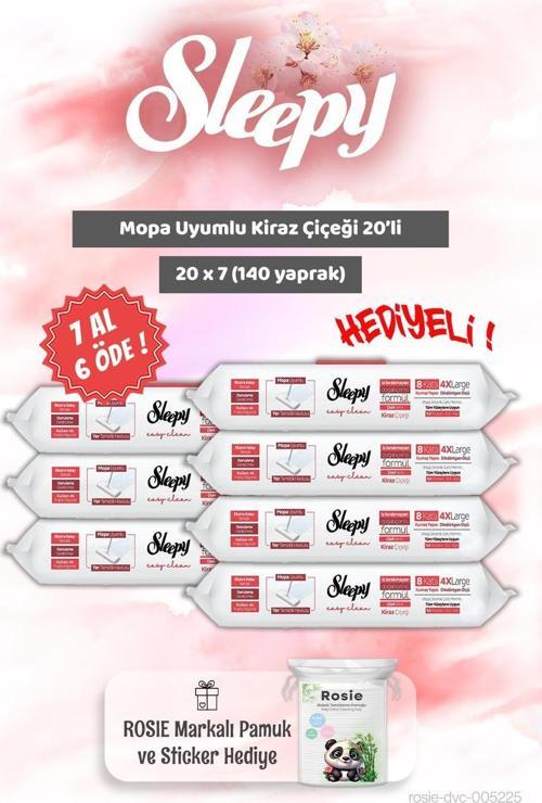 7 AL 6 ÖDE Mopa Uyumlu Kiraz Çiçeği 20'li ve Rosie Bebek pamuğu