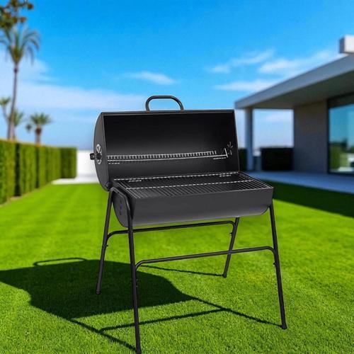 Kapaklı Kömürlü Mangal Barbekü Krom Kaplama Izgara 90x90x85 cm 