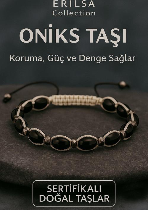 Sertifikalı Oniks Taşı Bileklik – Koruma, Güç ve Ruhsal Denge Enerjisi