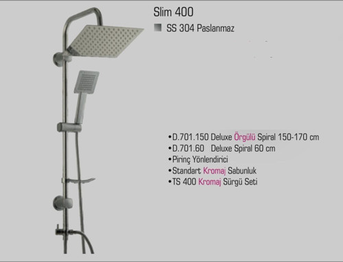 Slim 400 Tepe Duş Seti D.125.4