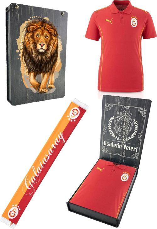 Orijinal Lisanslı Polo Yaka Kırmızı Antrenman T-Shirt + Şal Kaşkol Set