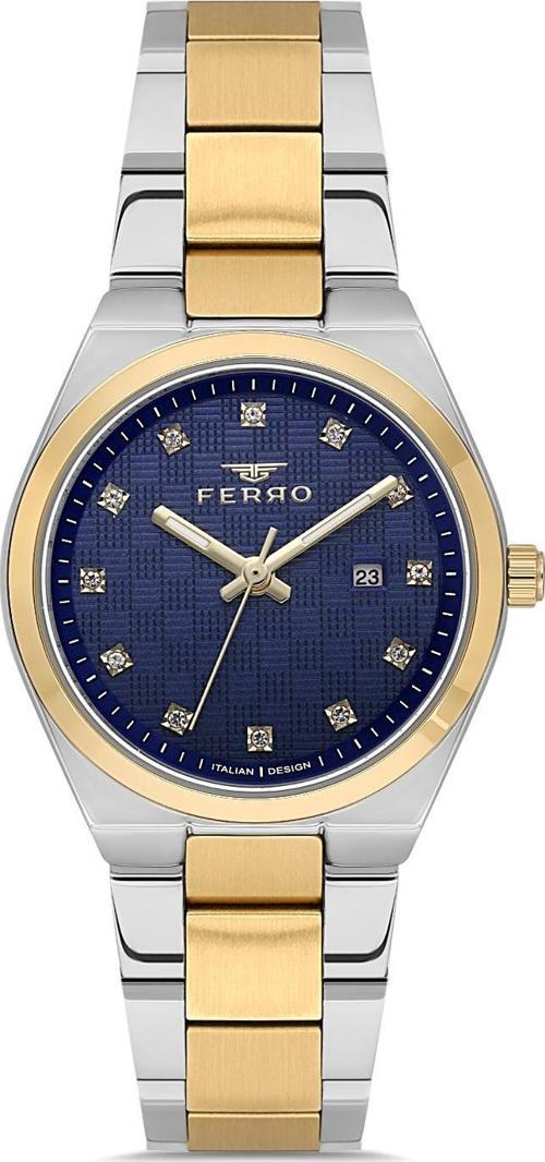FL21631AWT-D3 Quartz Çelik Altın/Gri Lacivert Kadran 32 mm Kadın Kol Saati