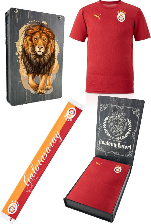 Orijinal Lisanslı Sıfır Yaka Kırmızı A Takım Antrenman T-Shirt + Şal Kaşkol