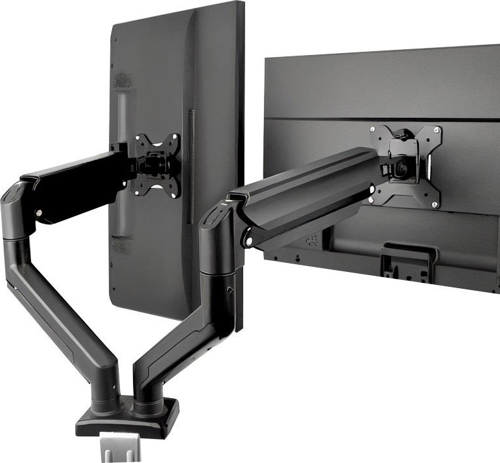 17-32 ” 2’li Monitör Tutucu İki Kollu Hareketli Oynar Askı Asma Aparatı-Masaüstü