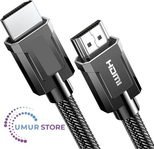 8k 60Hz HDMI 2.1 Örgülü Görüntü Aktarma Kablosu 2 Metre