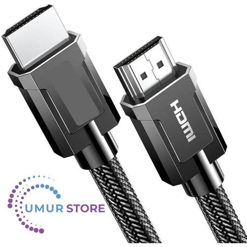8k 60Hz HDMI 2.1 Örgülü Görüntü Aktarma Kablosu 2 Metre