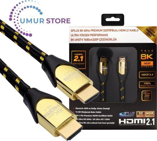 8K60 2 Metre HDMI 2.1 48 Gbps 8k Ultra Hd Premium Sertifikalı 8k 60Hz 4320P 4K 120Hz 2160P 26 Awg D-