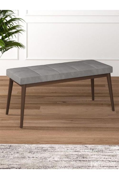 Tina Baby Face Modern Ceviz Ahşap Ayak Bench Oturak 90x40, Ayakkabılık Bank, Yatak Ucu Puf