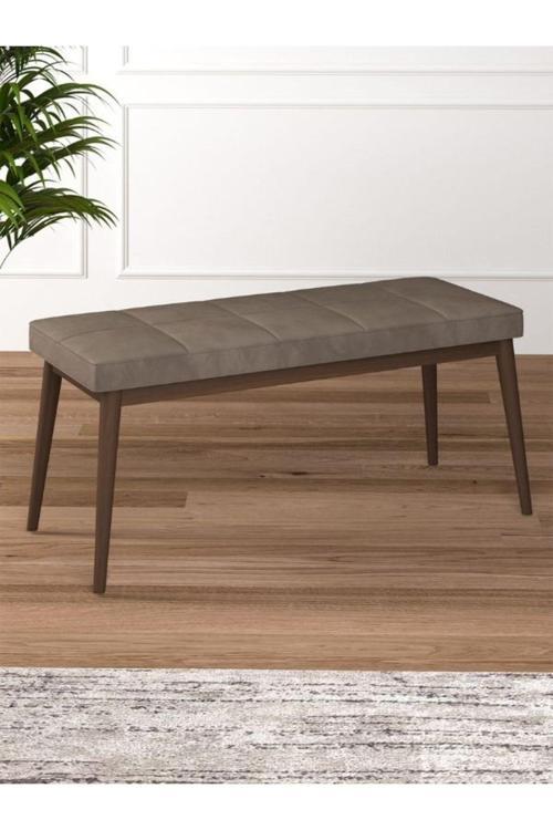 Tina Baby Face Modern Ceviz Metal Ayak Bench Oturak 90x40, Ayakkabılık Bank, Yatak Ucu Puf