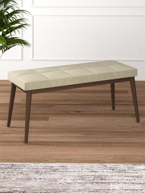 Tina Baby Face Modern Ceviz Metal Ayak Bench Oturak 90x40, Ayakkabılık Bank, Yatak Ucu Puf