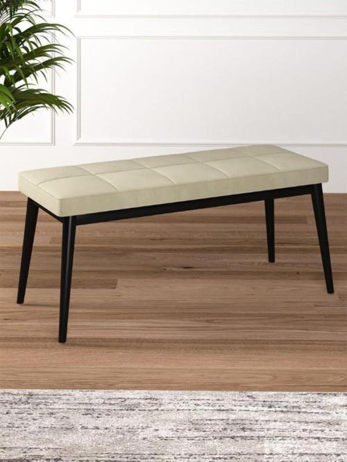 Tina Baby Face Modern Siyah Ahşap Ayak Bench Oturak 90x40, Ayakkabılık Bank, Yatak Ucu Puf