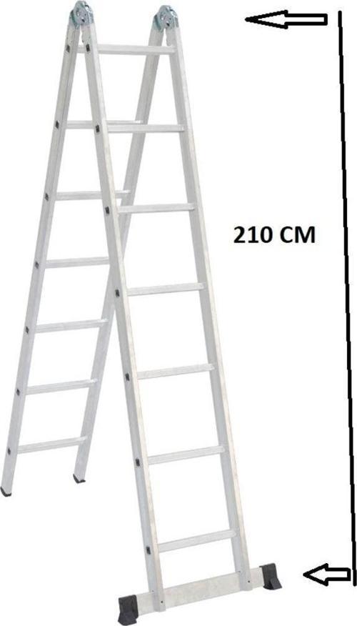 Madeni Eşya 8+8 Basamaklı Alüminyum Çok Amaçlı Merdiven