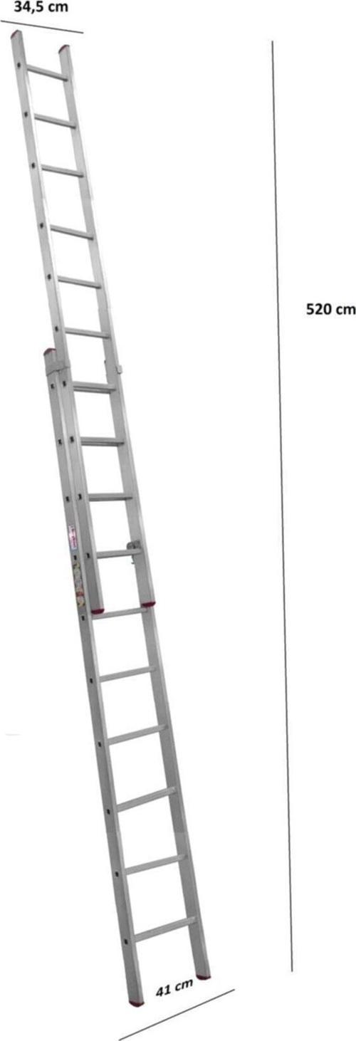 3+3 Toplam 6 Metre Endüstriyel Alüminyum Sürgülü (Ptt) Merdiveni